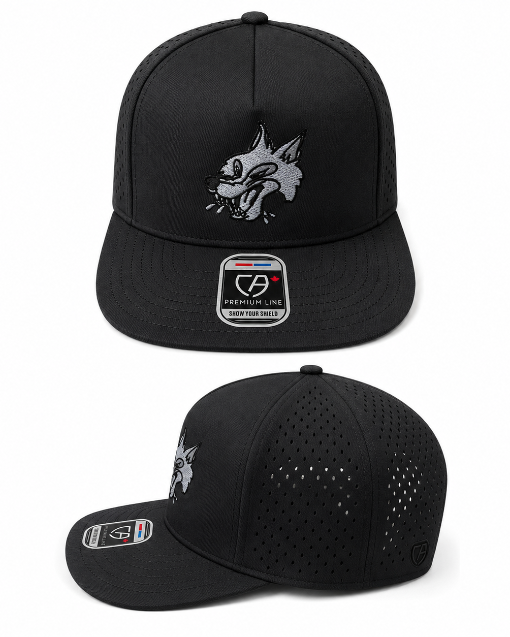 Wolves Black Tone on Tone Ventalated SnapBack Hat