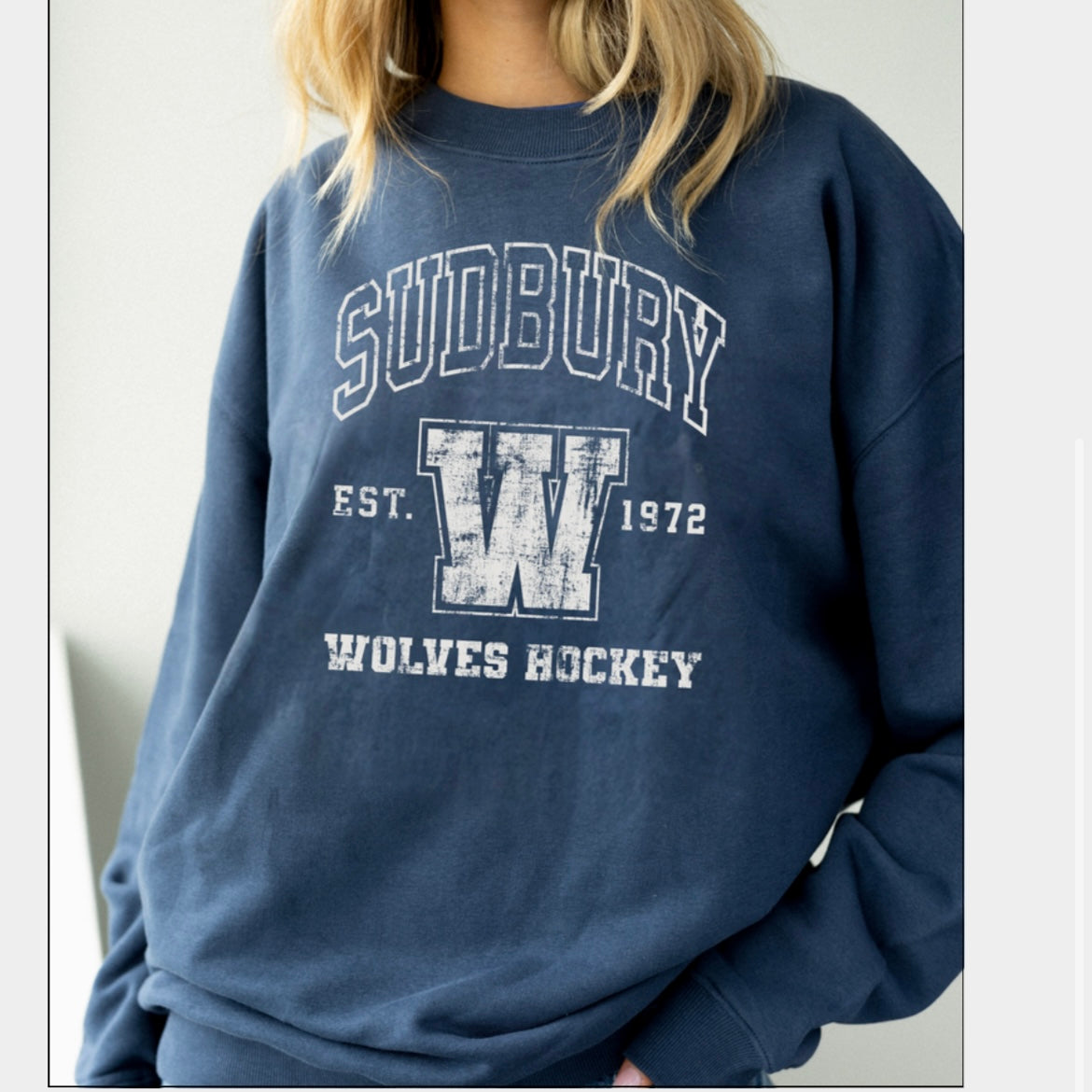 Wolves Line Change Navy Crewneck