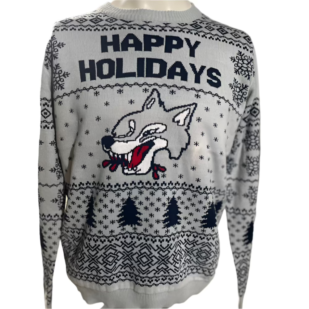 Wolves Bardown Grey Ugly Christmas Sweater