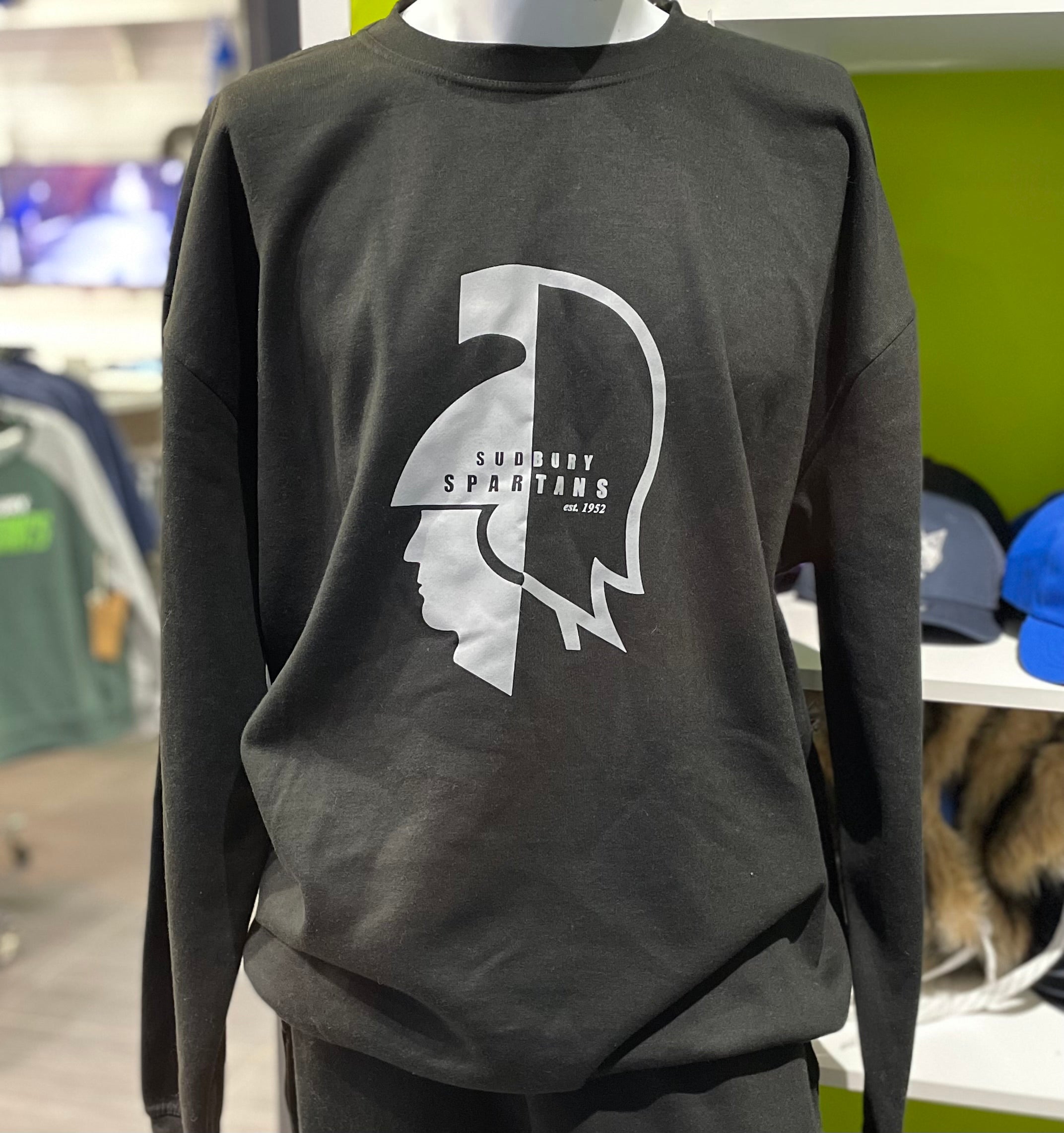 Spartans Black Logo Crewneck