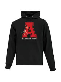 ALLIANCE - Black Hoodie A Logo - Printed Logo