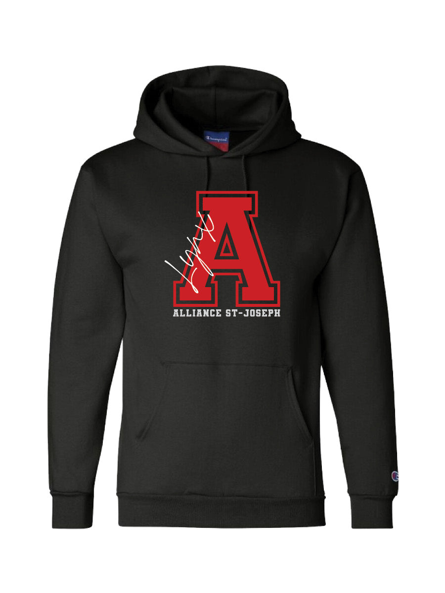 ALLIANCE - Black Hoodie A Logo - Printed Logo