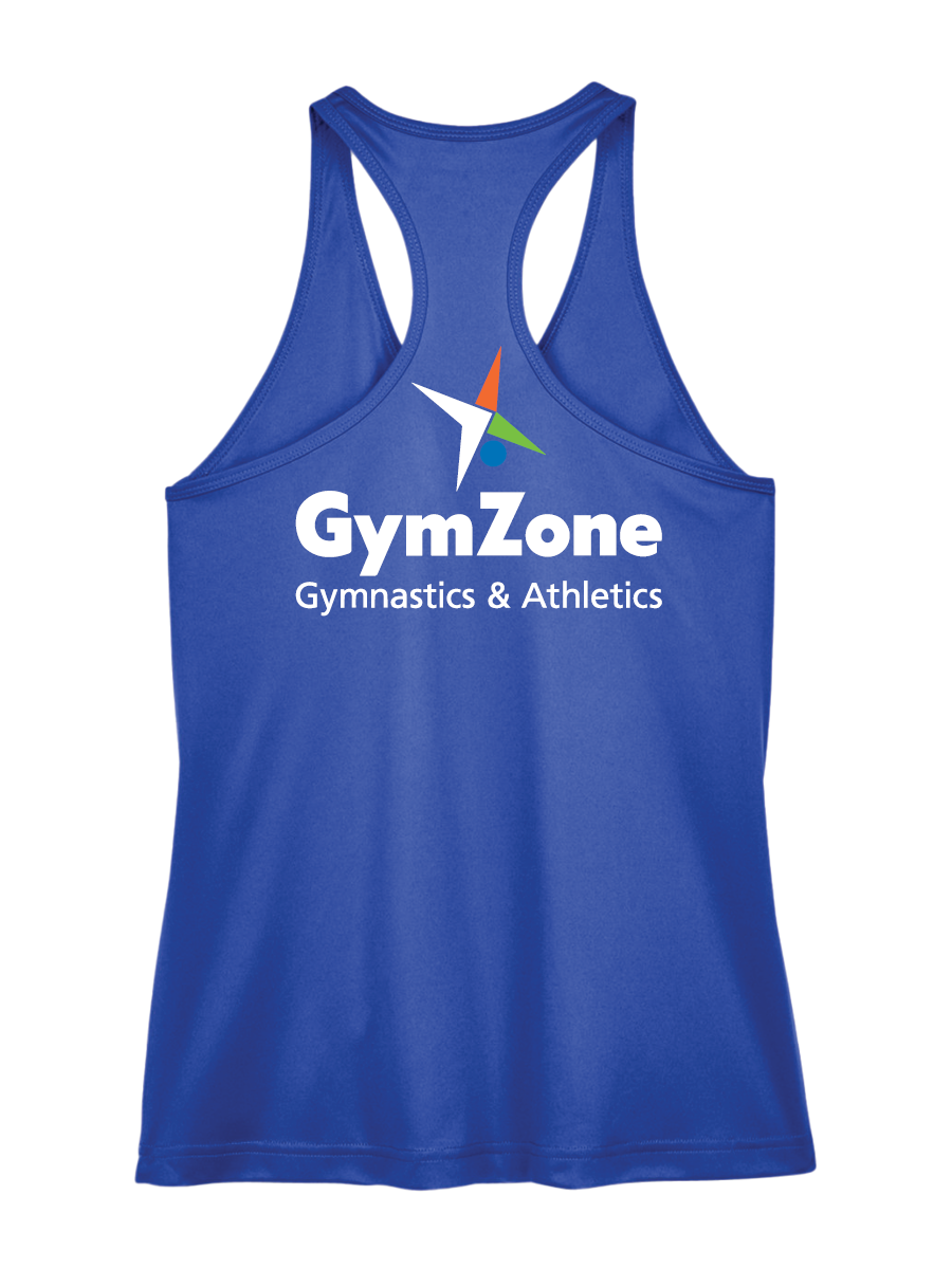 GymZone Ladies Performance Racer Tank - Printed Logo