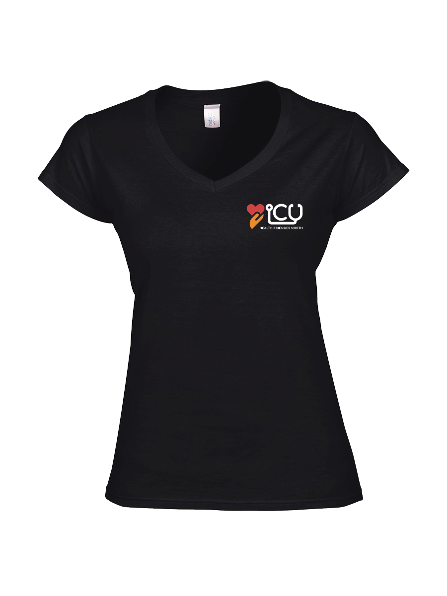 ICU - Ladies V-Neck T-Shirt - Printed Logo