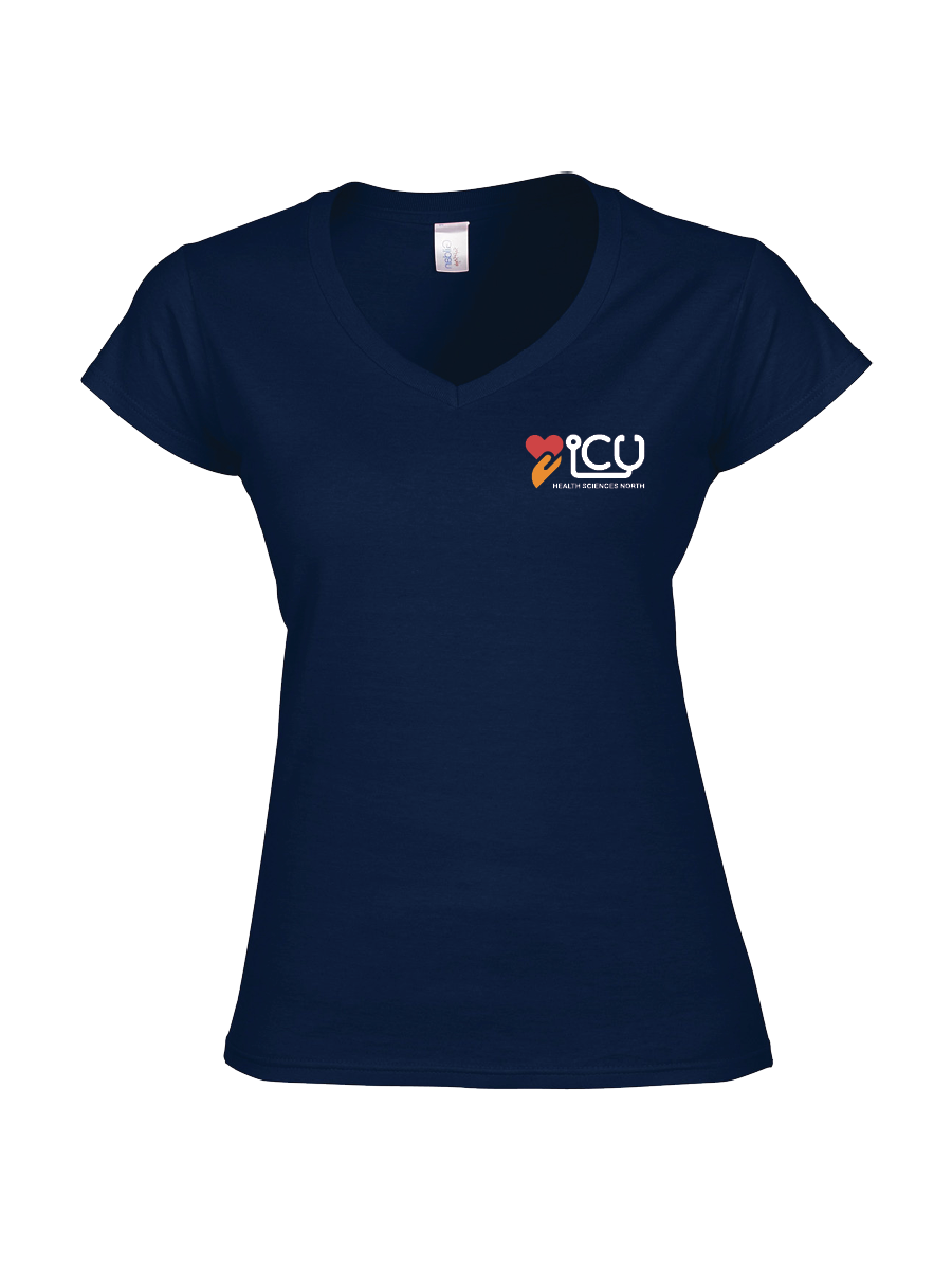 ICU - Ladies V-Neck T-Shirt - Printed Logo