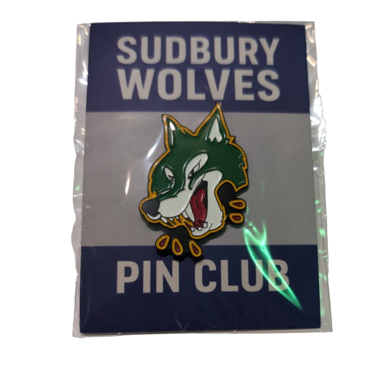 Wolves Green Retro Pin
