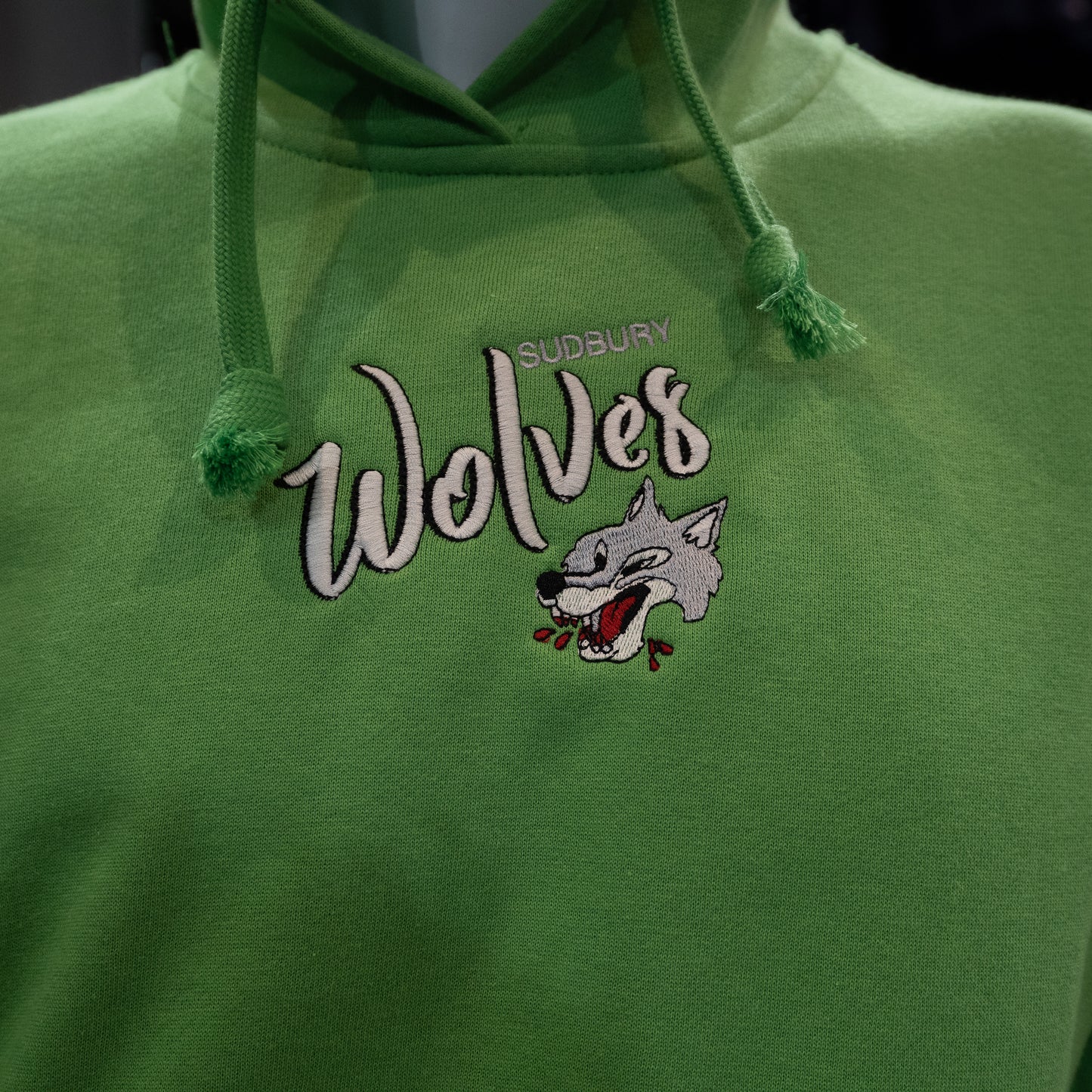 Wolves Green Embroidered Hoodie