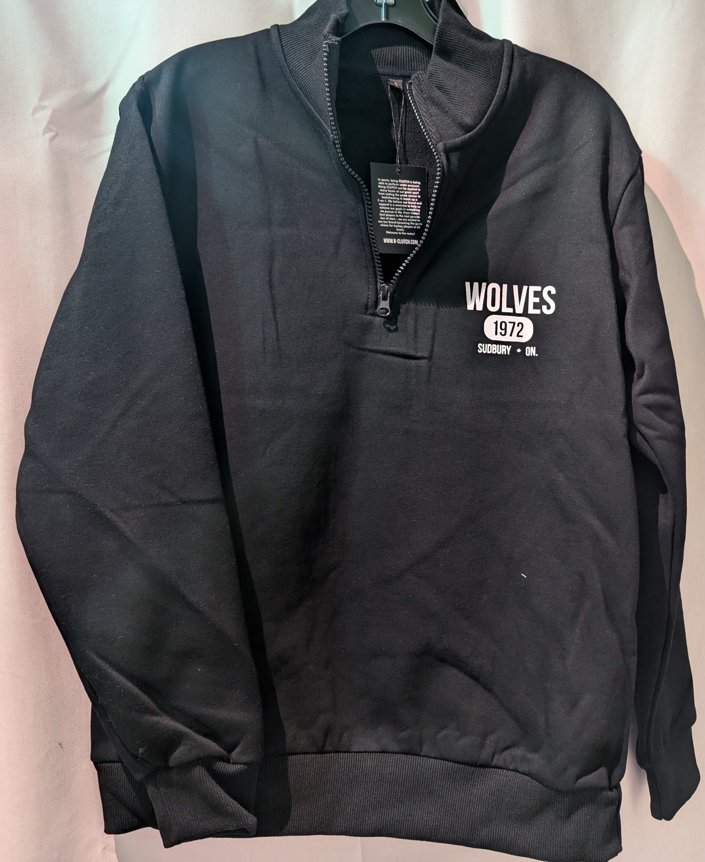 Wolves BClutch Black 1/4 Zip