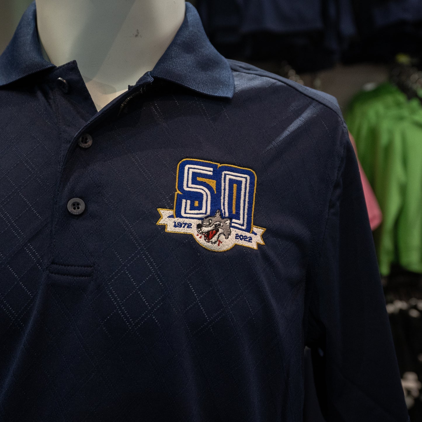 Wolves Navy 50th Anniversary Golf Shirt