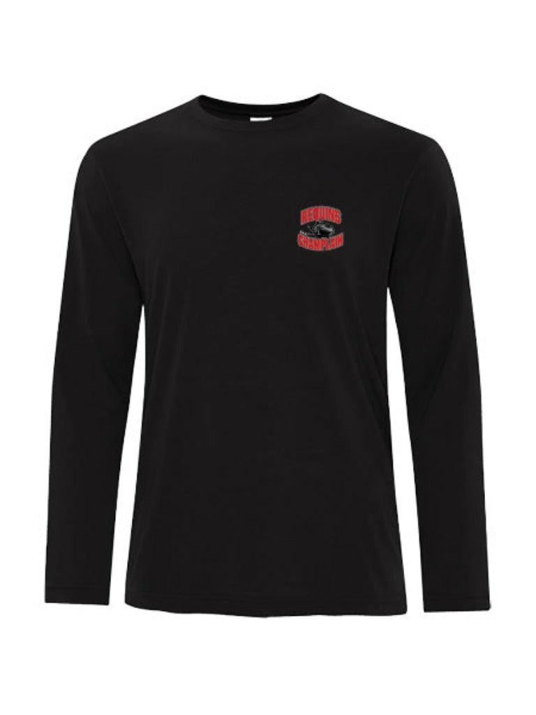 CHAMPLAIN - Printed Black Long Sleeve Undershirt (Unisex)