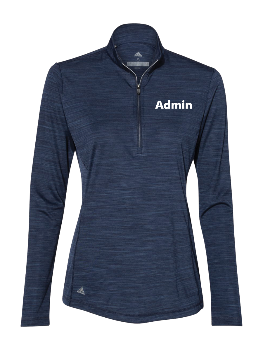 GymZone Adidas Women's Lightweight Mélange Quarter-Zip Pullover - Printed Logo