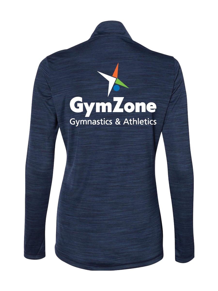 GymZone Adidas Women's Lightweight Mélange Quarter-Zip Pullover - Printed Logo