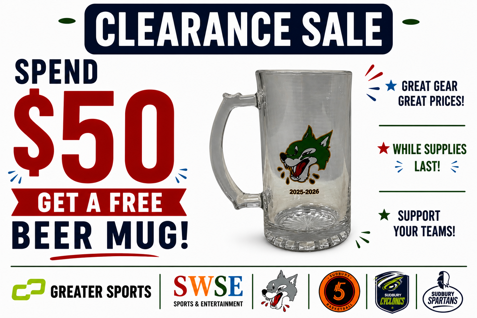 Spend $50, Get A Free Beer Mug