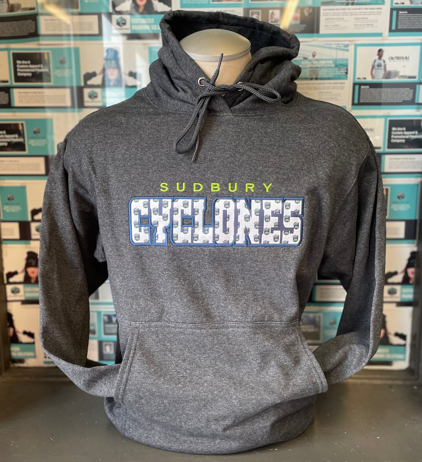 Cyclones Embroidered Grey Logo Hoodie
