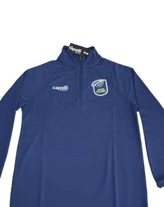 Cyclones26 Navy Youth Basics Poly 1/4 Zip