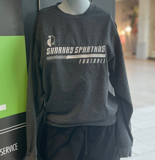Spartans Charcoal Embroidered Crewneck