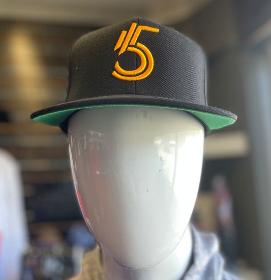 Five Black/Green SnapBack Hat