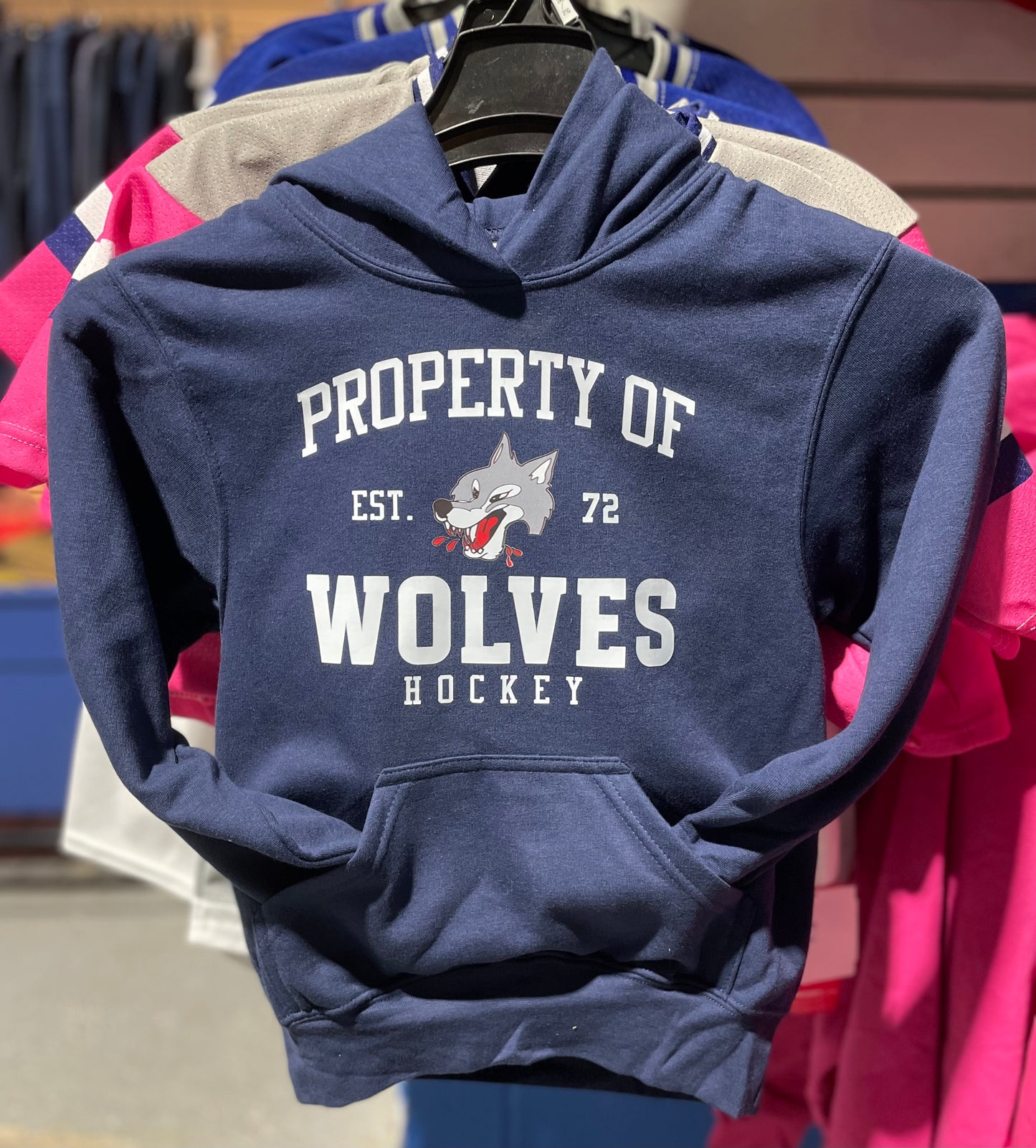 Wolves Youth "Property of the Wolves" Navy Hoodie