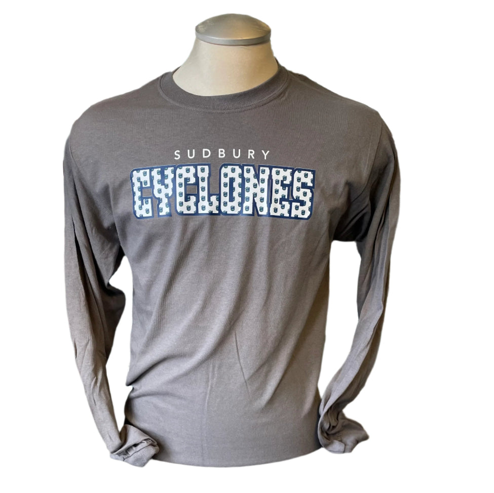 Cyclones Grey Logo Long Sleeve