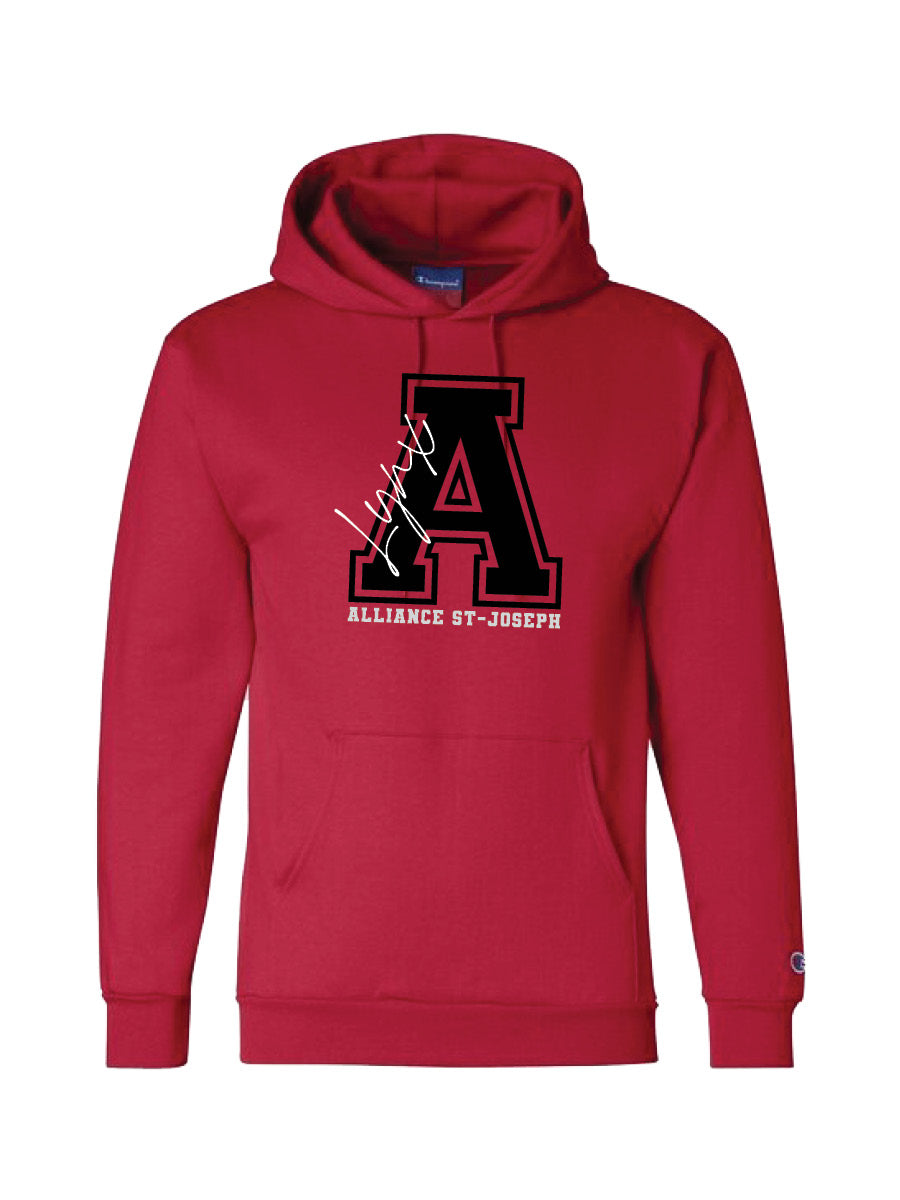ALLIANCE - Red Hoodie A Logo - Printed Logo