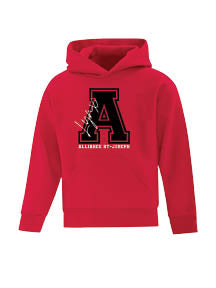 ALLIANCE - Red Hoodie A Logo - Printed Logo