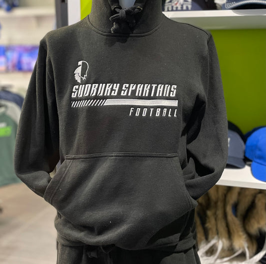 Spartans Black Embroidered Hoodie