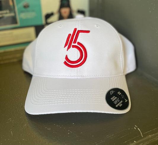 Five White/Red Hat