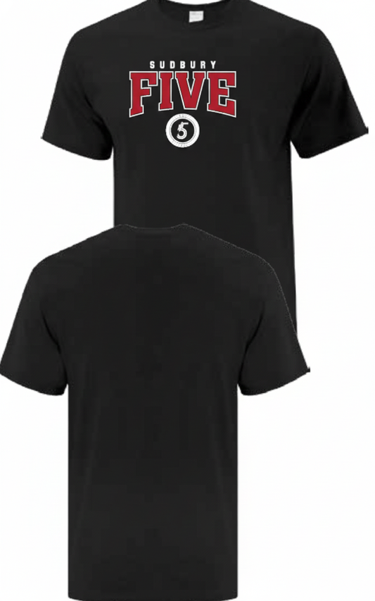 Five Varsity Black Unisex T-shirt