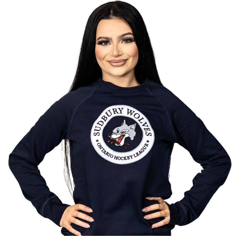 Wolves Ladies Campus Crew Navy Crewneck