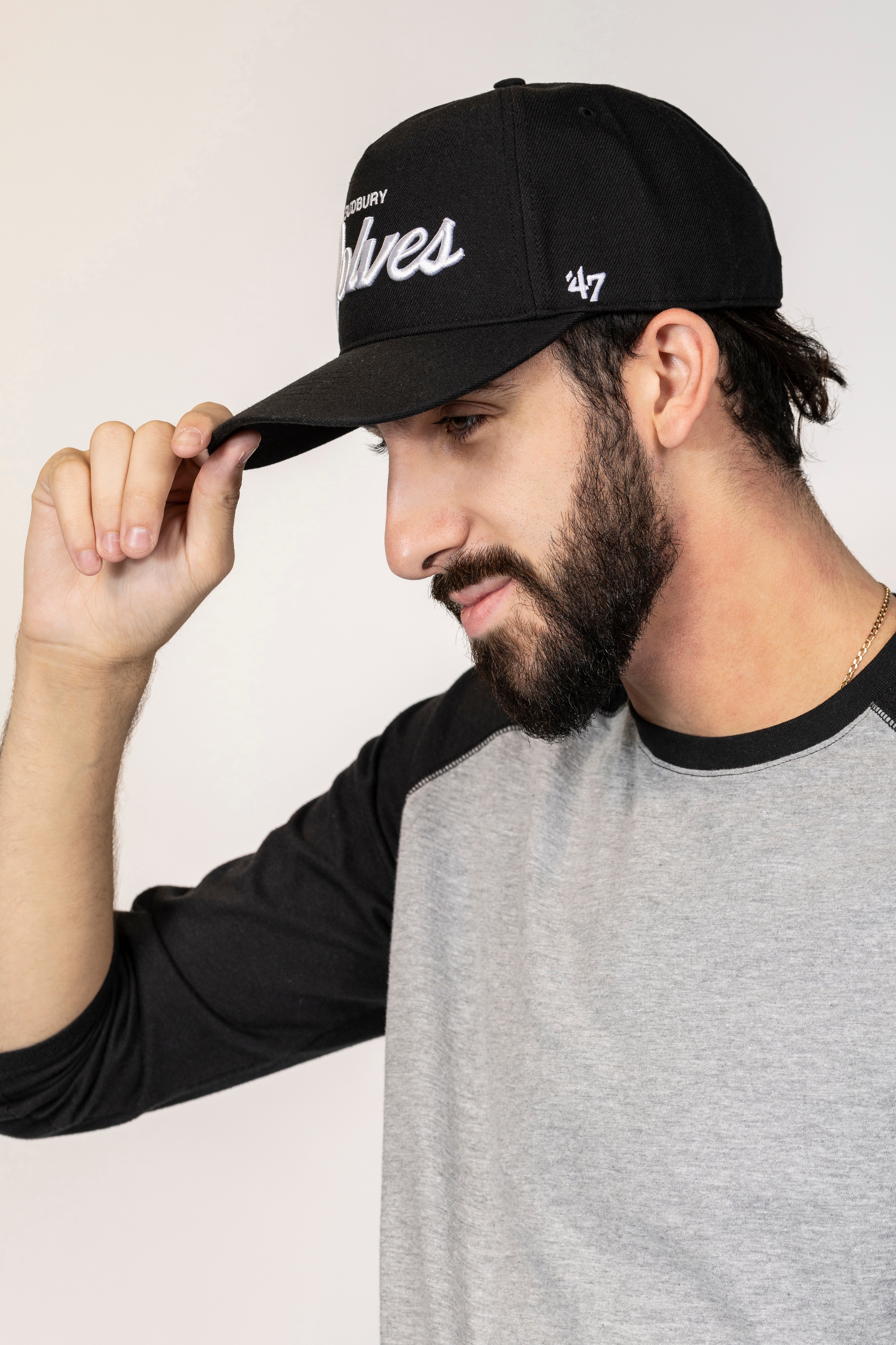 Wolves 47 Black Hitch Adjustable Hat