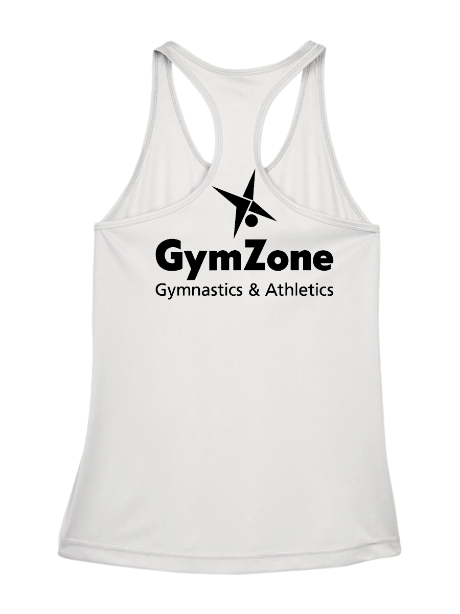 GymZone Ladies Performance Racer Tank - Printed Logo