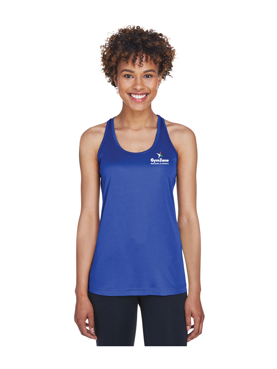 GymZone Ladies Performance Racer Tank - Printed Logo