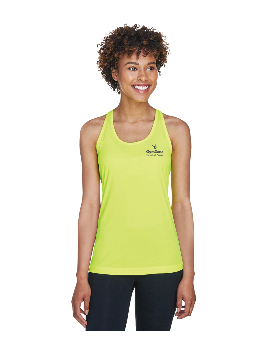 GymZone Ladies Performance Racer Tank - Printed Logo