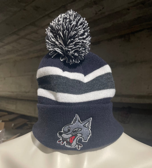 Wolves Youth Navy Striped Toque