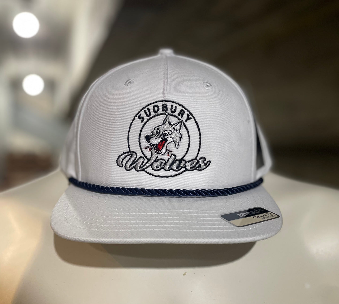 Wolves White Structured Flat Brim