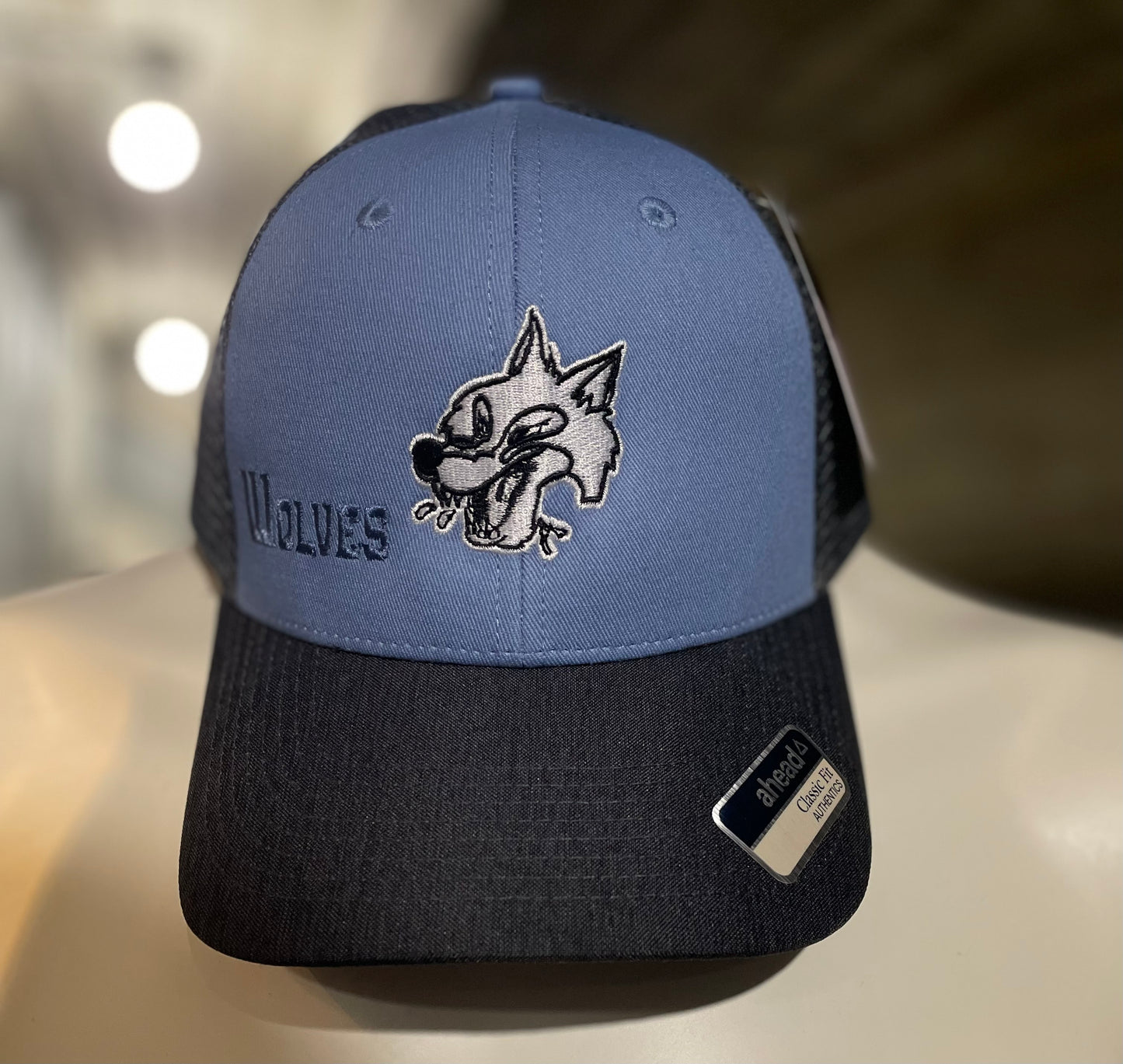 Wolves Charcoal/Blue Twill Mesh Snap Back
