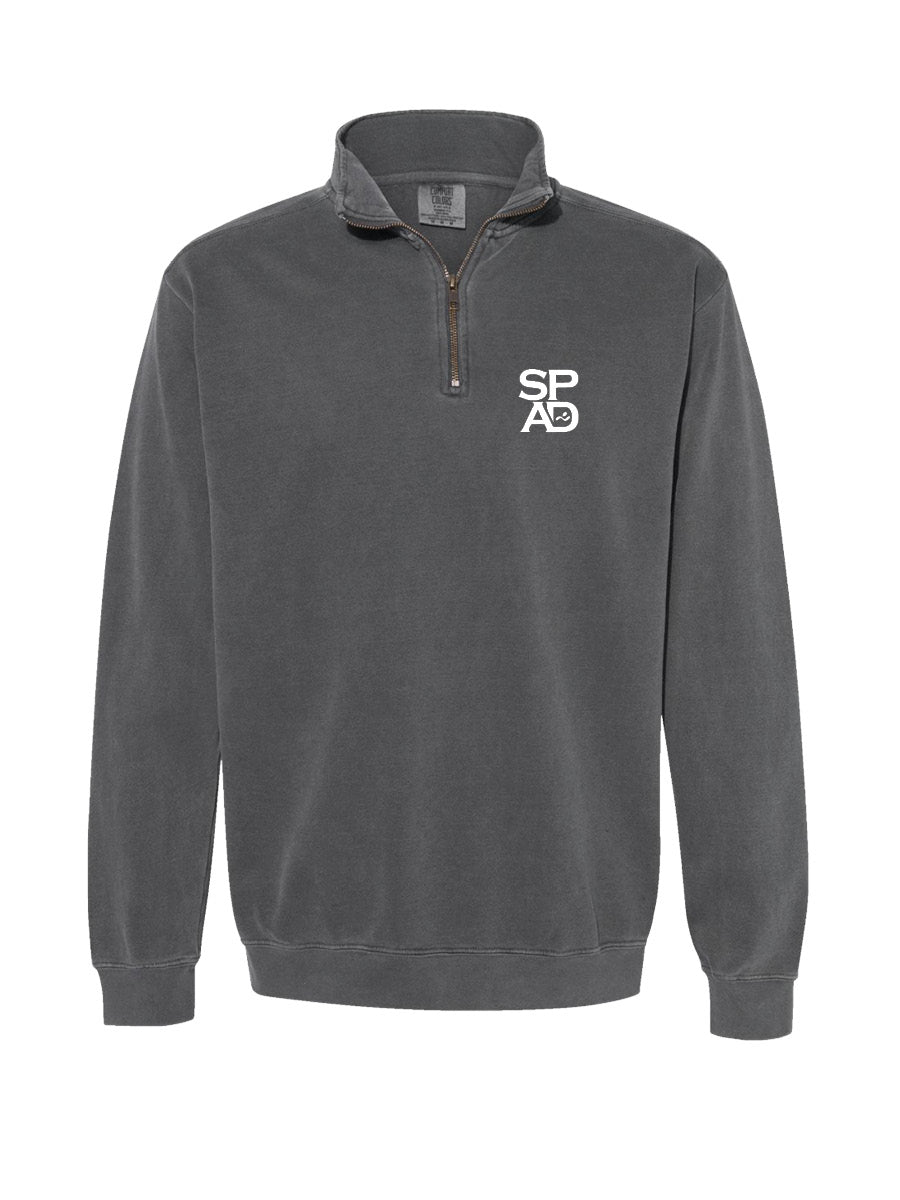 SPAD - Comfort Colours Quarter Zip Pepper - Embroidered Logo