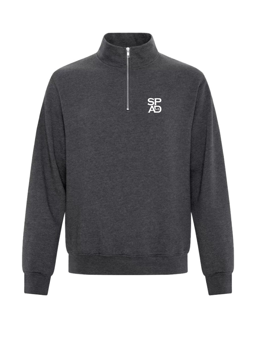 SPAD - Quarter Zip Dark Heather - Embroidered Logo