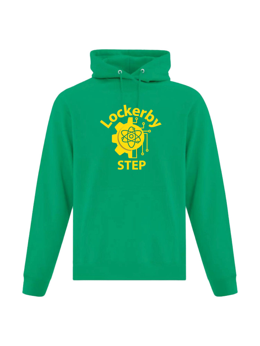 LOCKERBY STEP - Green Hoodie - Full Front Embroidered Logo