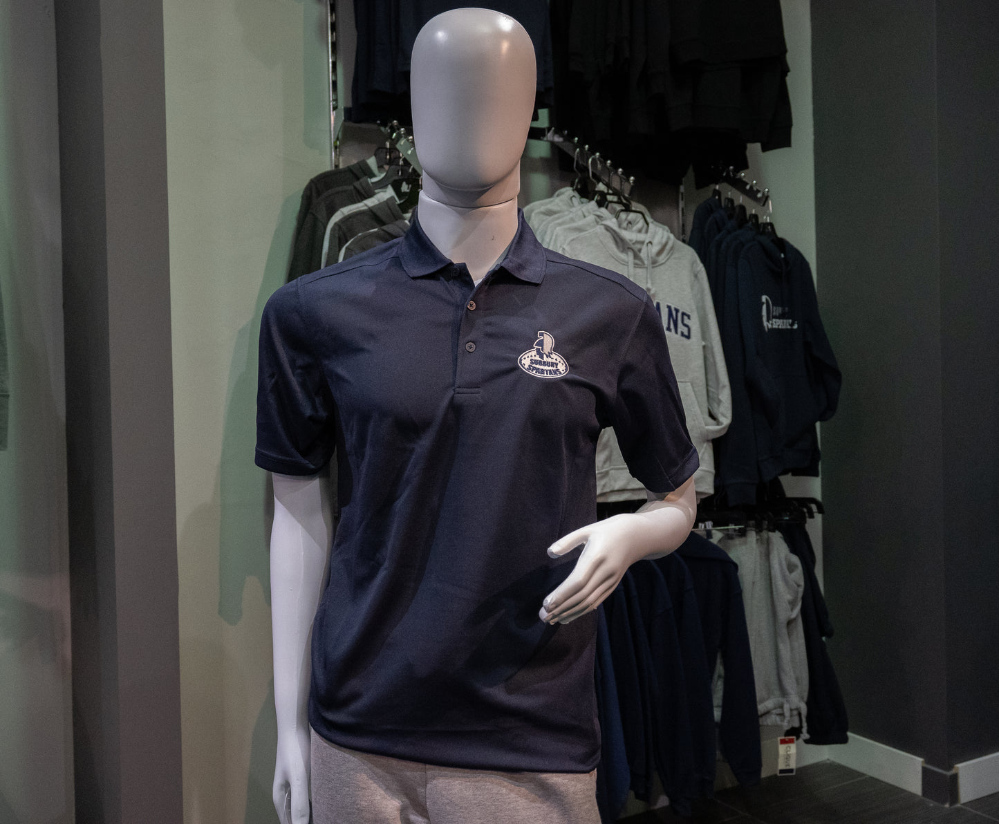 Spartans Navy Embroidered Golf Shirt