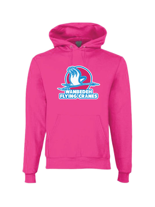 FLYING CRANES - Pink Printed Champion Hoodie