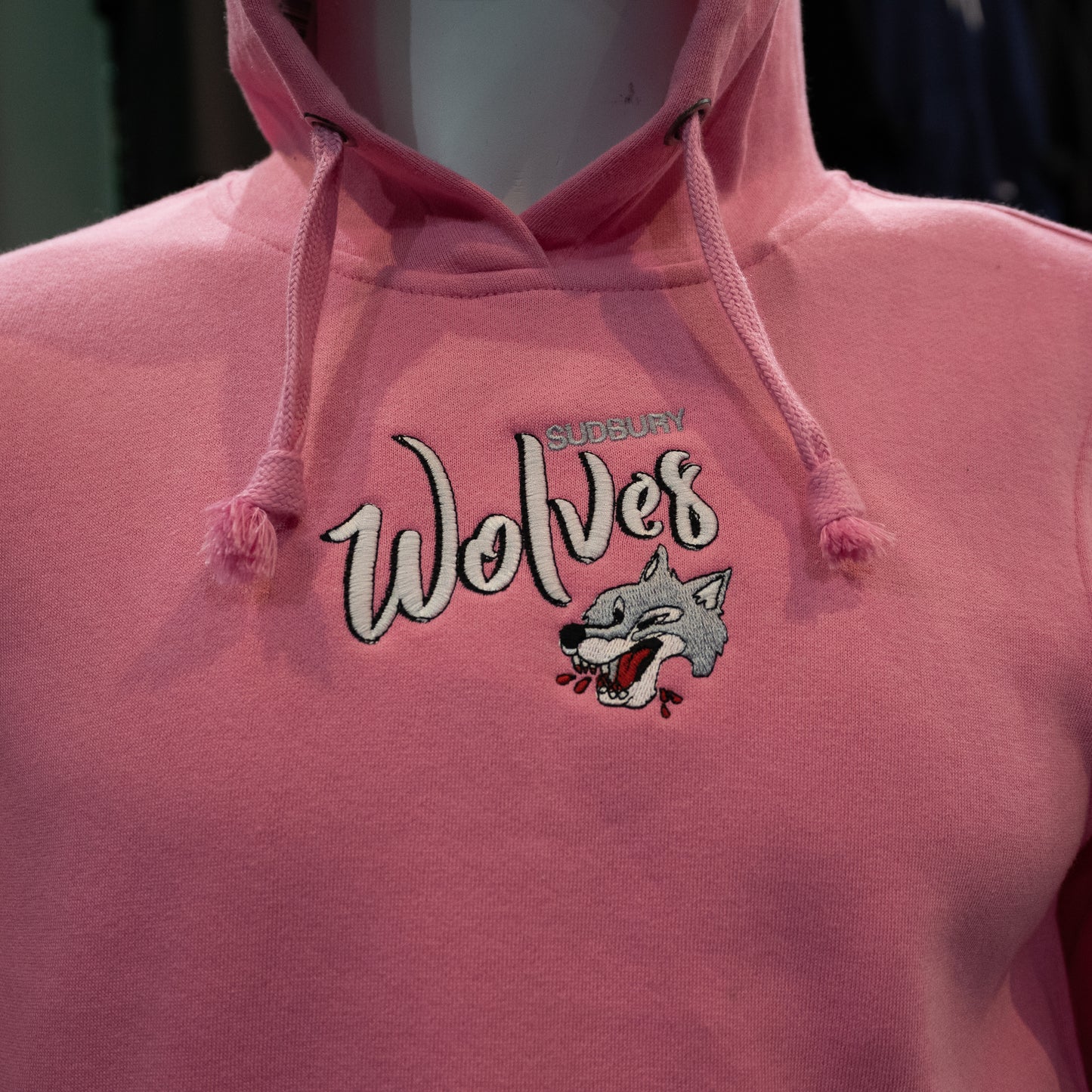 Wolves Pink Embroidered Hoodie