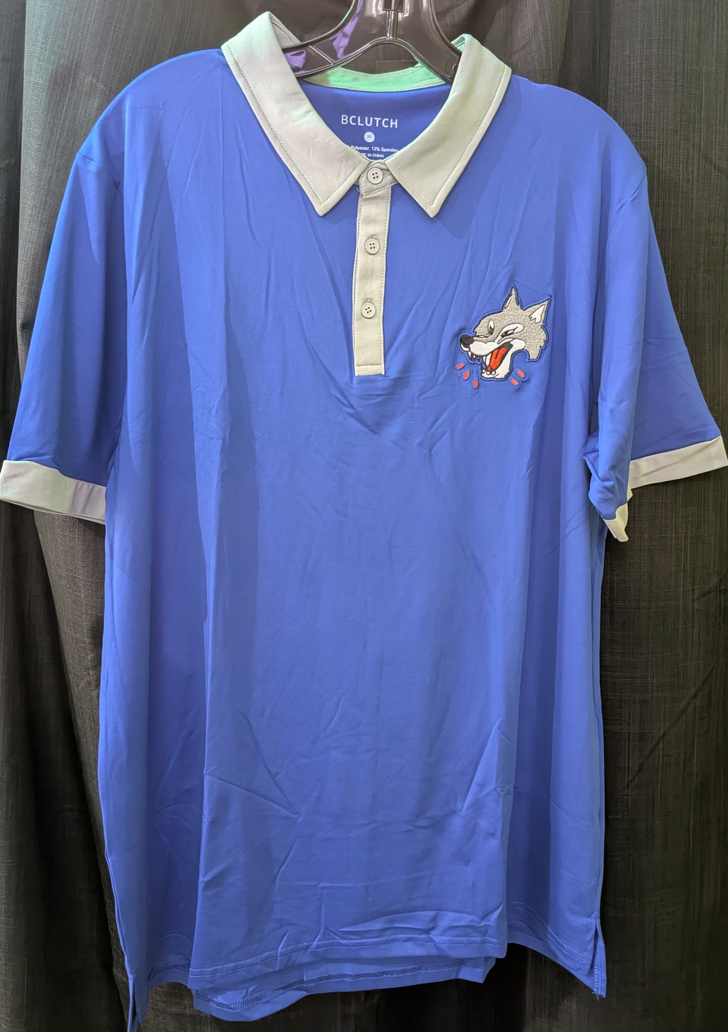 Wolves BClutch Two Tone Blue Polo Shirt