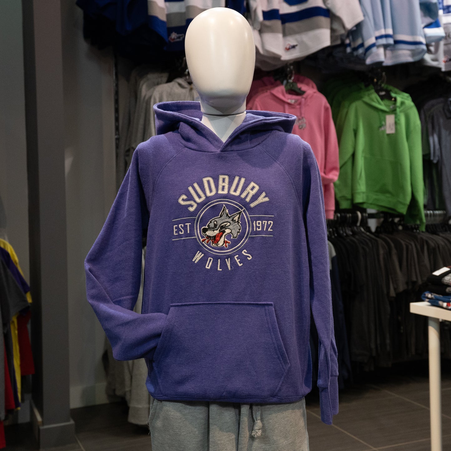 Wolves Youth Purple Campus Crew Hoodie