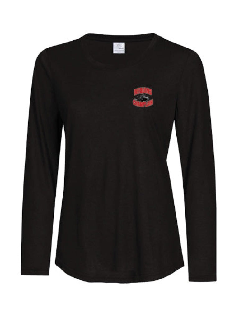 CHAMPLAIN - Printed Black Long Sleeve Undershirt (Ladies)
