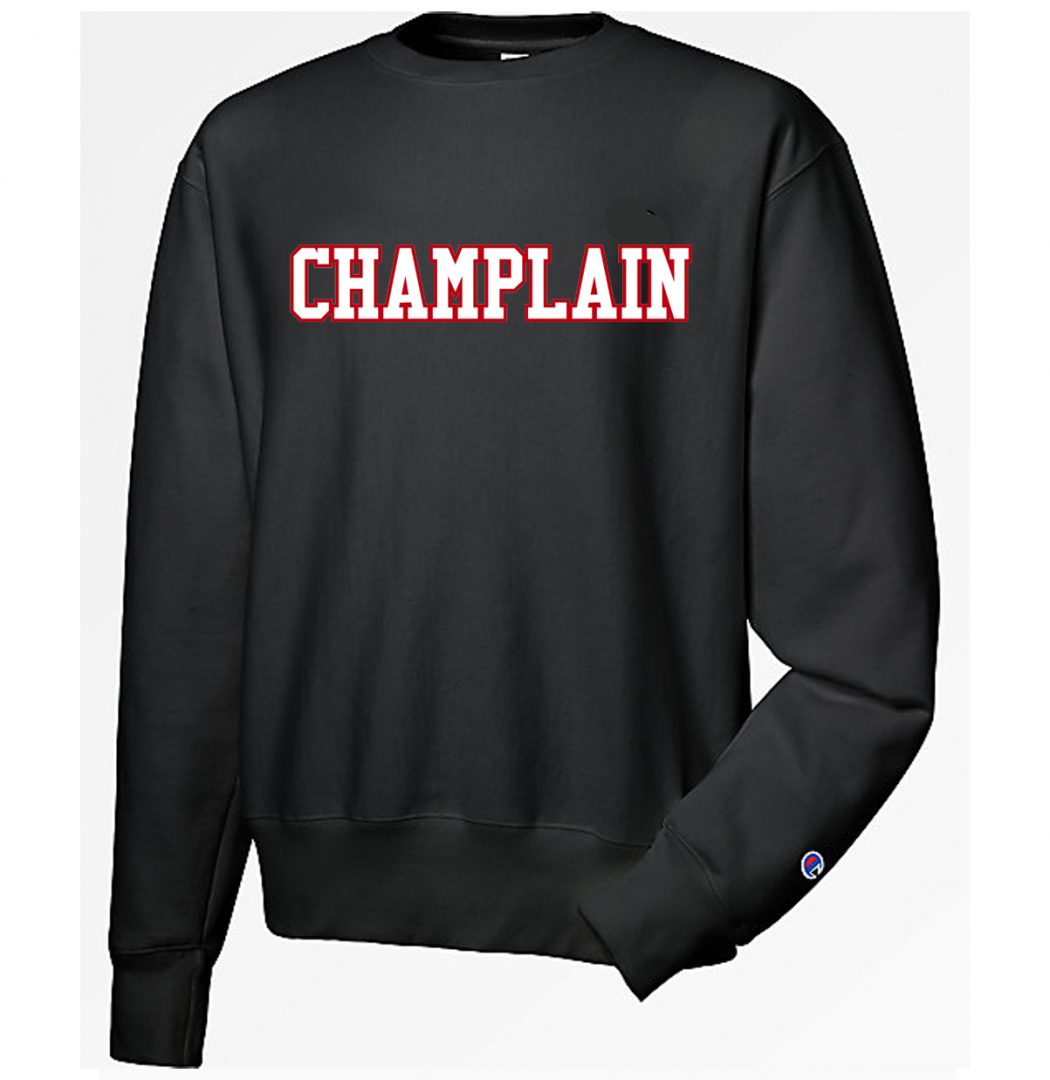 CHAMPLAIN - Embroidered Black Champion Crewneck (Unisex)