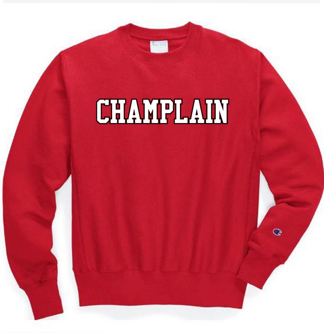 CHAMPLAIN - EMBROIDERED RED CHAMPION ECO FLEECE CREW (Unisex)