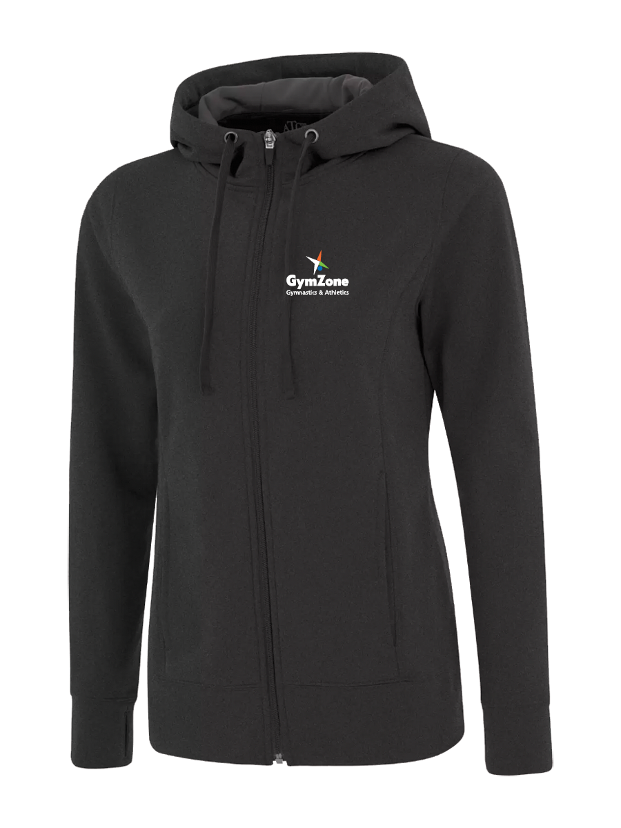 GymZone Ladies Game Day Fleece Full Zip Hoodie - Printed Logo