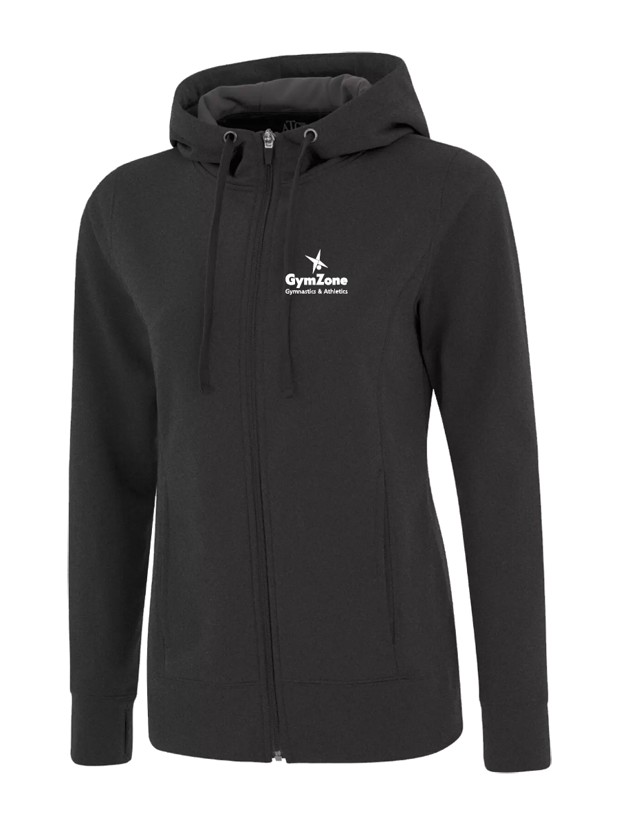 GymZone Ladies Game Day Fleece Full Zip Hoodie - Printed Logo