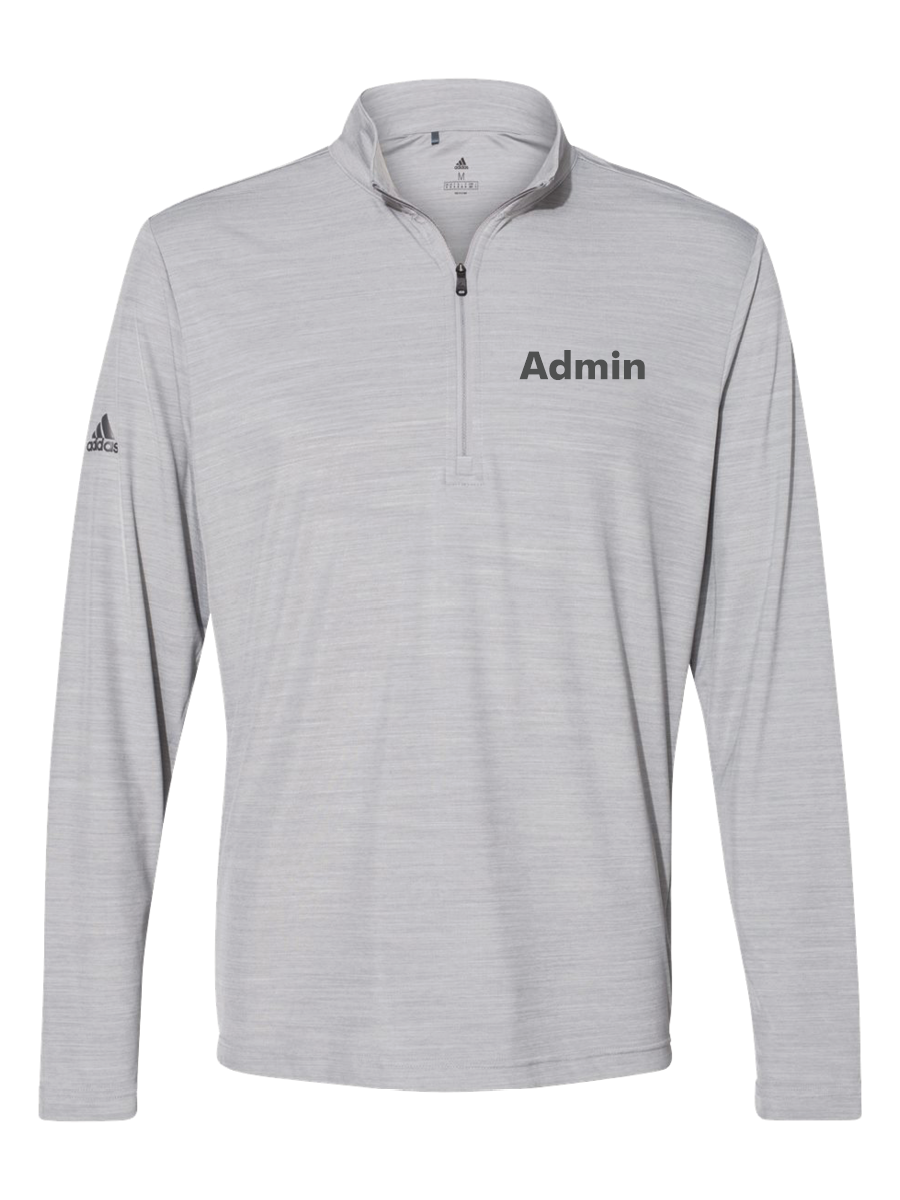 GymZone Adidas Men's Lightweight Mélange Quarter-Zip Pullover - Printed Logo
